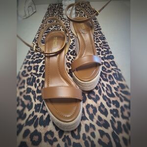 Michael Kors Tan Wedge Sandals